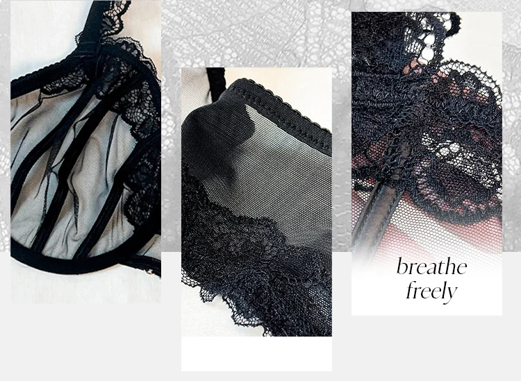 2026 Ultra Thin Mesh Bras Women Underwire Full Cup Size Lace Bra Unlined Minimizer Plus-size Bra Women's Intimates