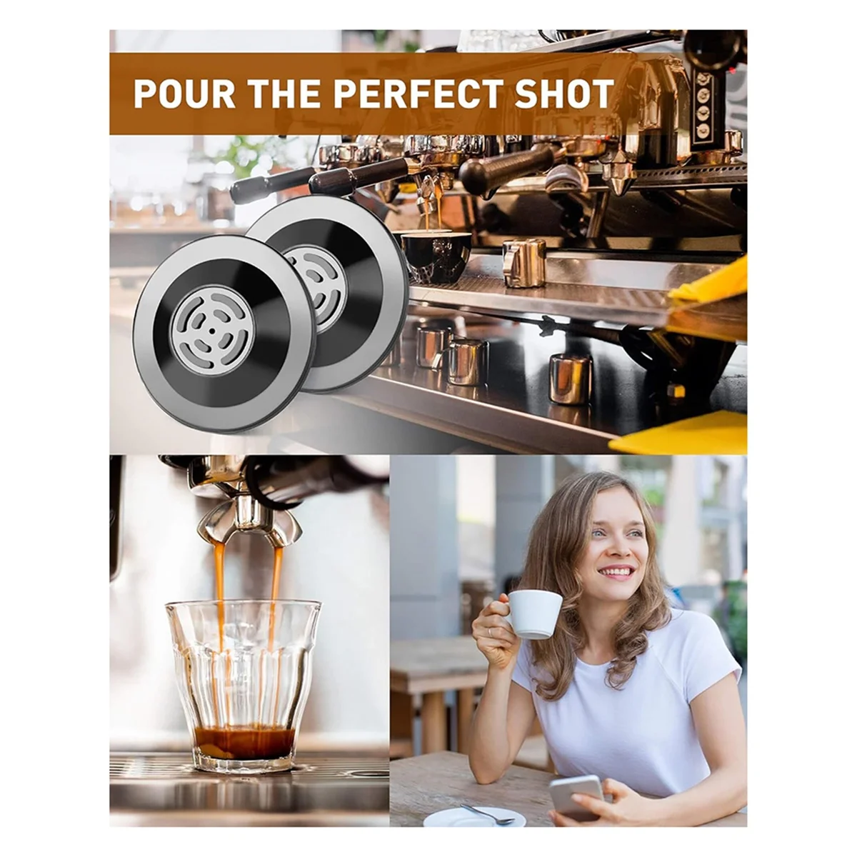 【COMELY】قطعتان من قرص تنظيف الإسبريسو، قرص خلفي من السيليكون مقاس 54 مم لملحقات آلات الإسبريسو Breville BES810BSS، BES840XL