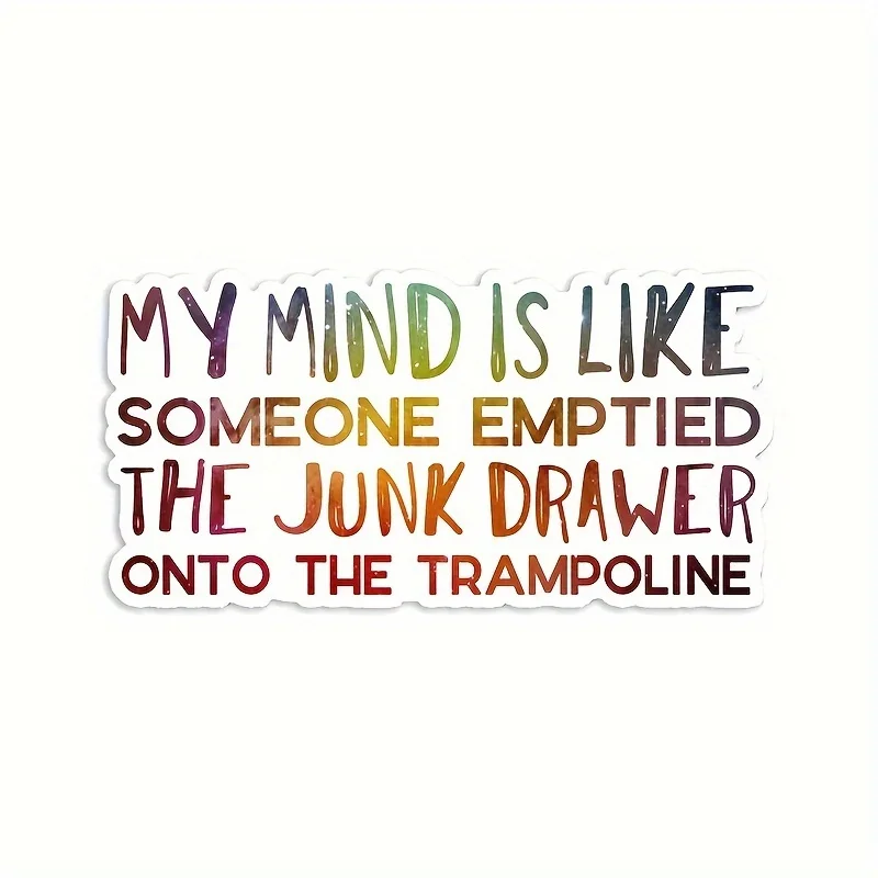 1pc Vinyl Sticker, Humorous ADHD & Autism Theme, 