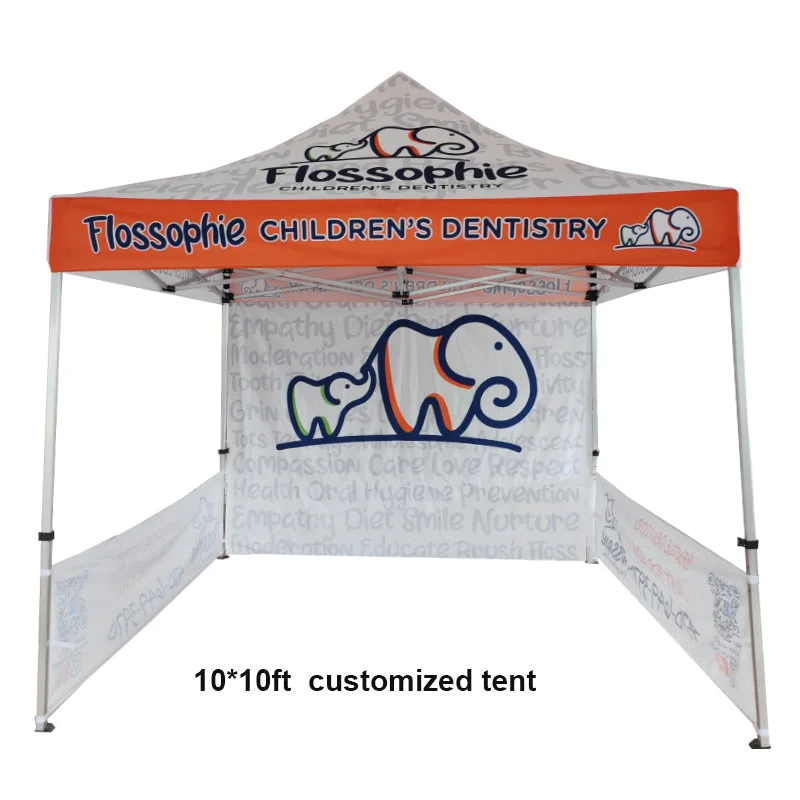 10X10FT Folding Tent Advertising Pop up Canopy Tent Outdoor Event Promotional Shelter with Carry Bag Customized Logo Color Print