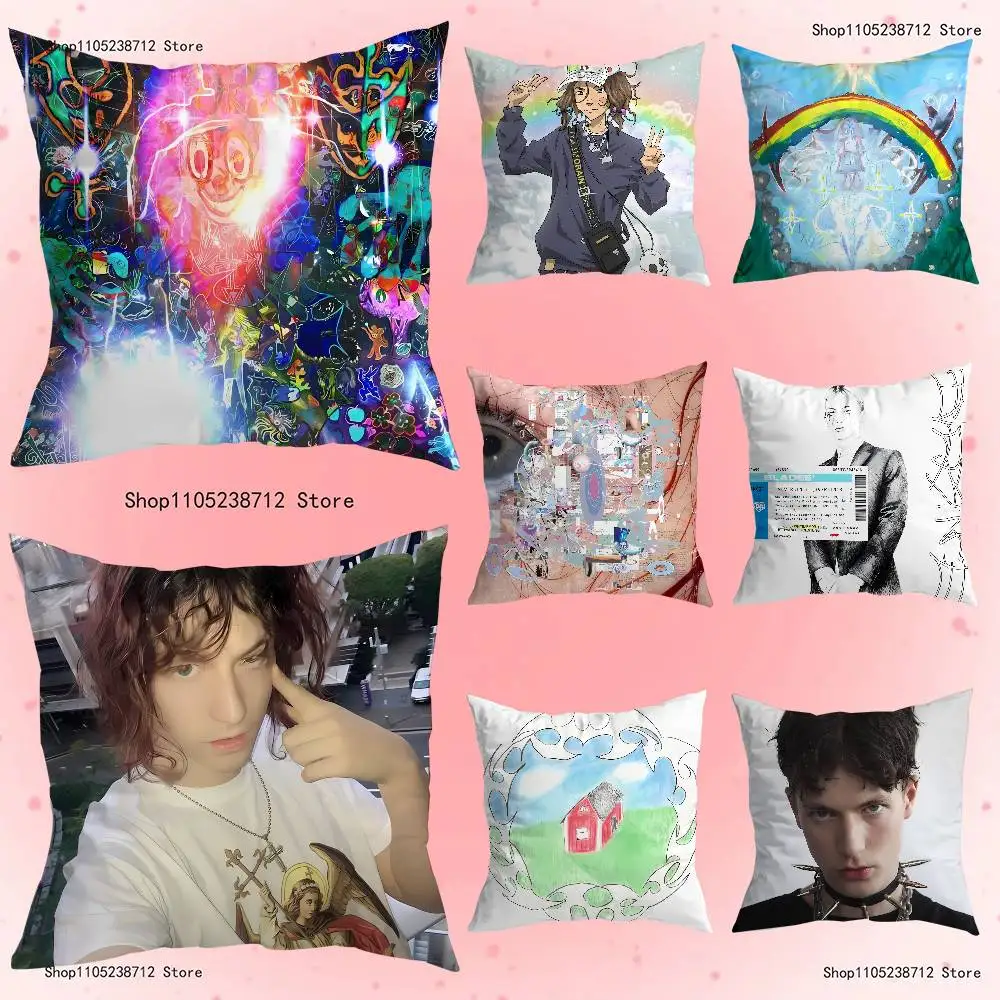 

B-Bladee 333 Eversince Anime Pillow Case Anti-dustmite Pillowcase Invisible zipper silky short plush Sofa cushion cover