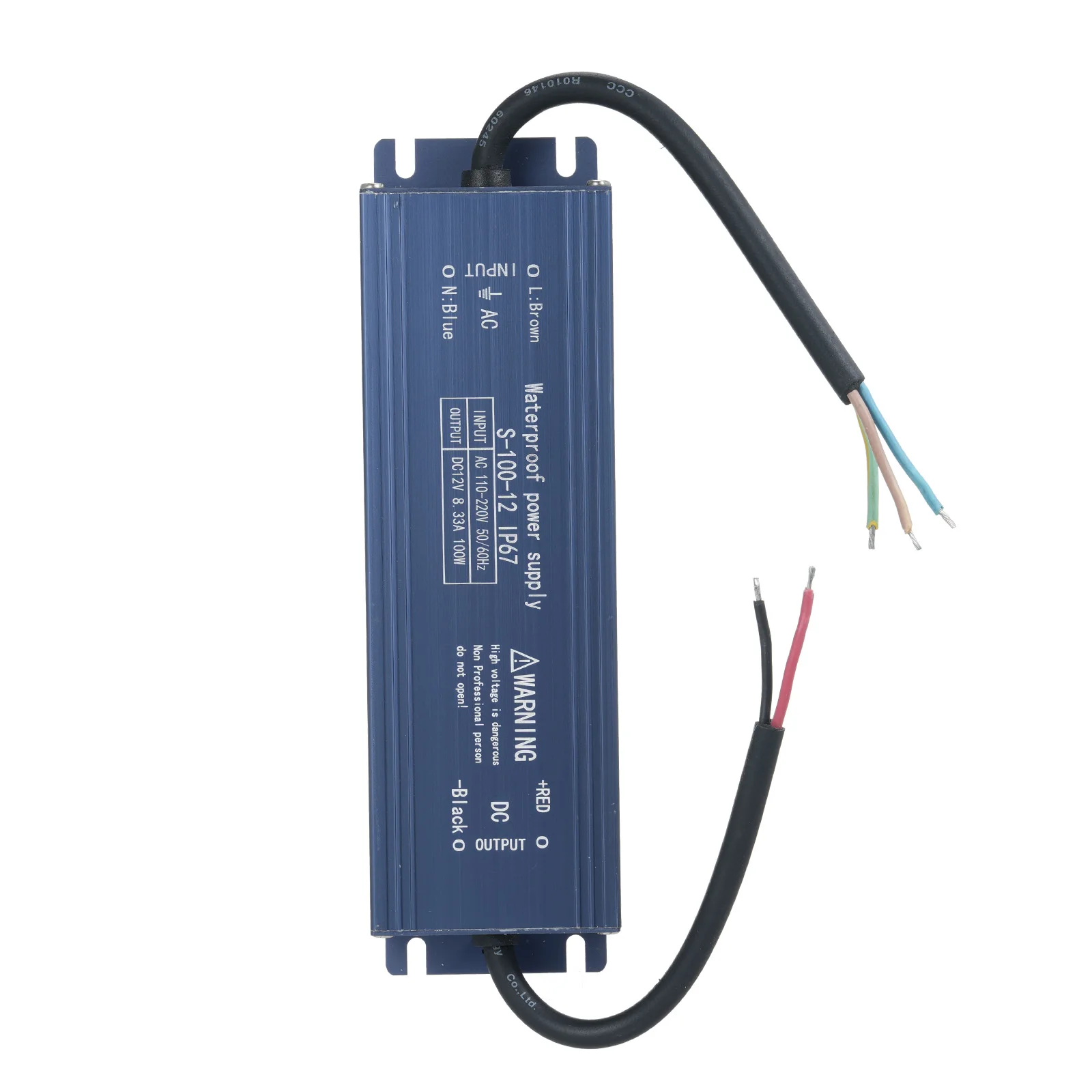 

IP67 Waterproof LED Driver Switch Power Supply Transformer Adapter AC 110V-220V to DC 12V 100W 8.33A Constant Voltage Output
