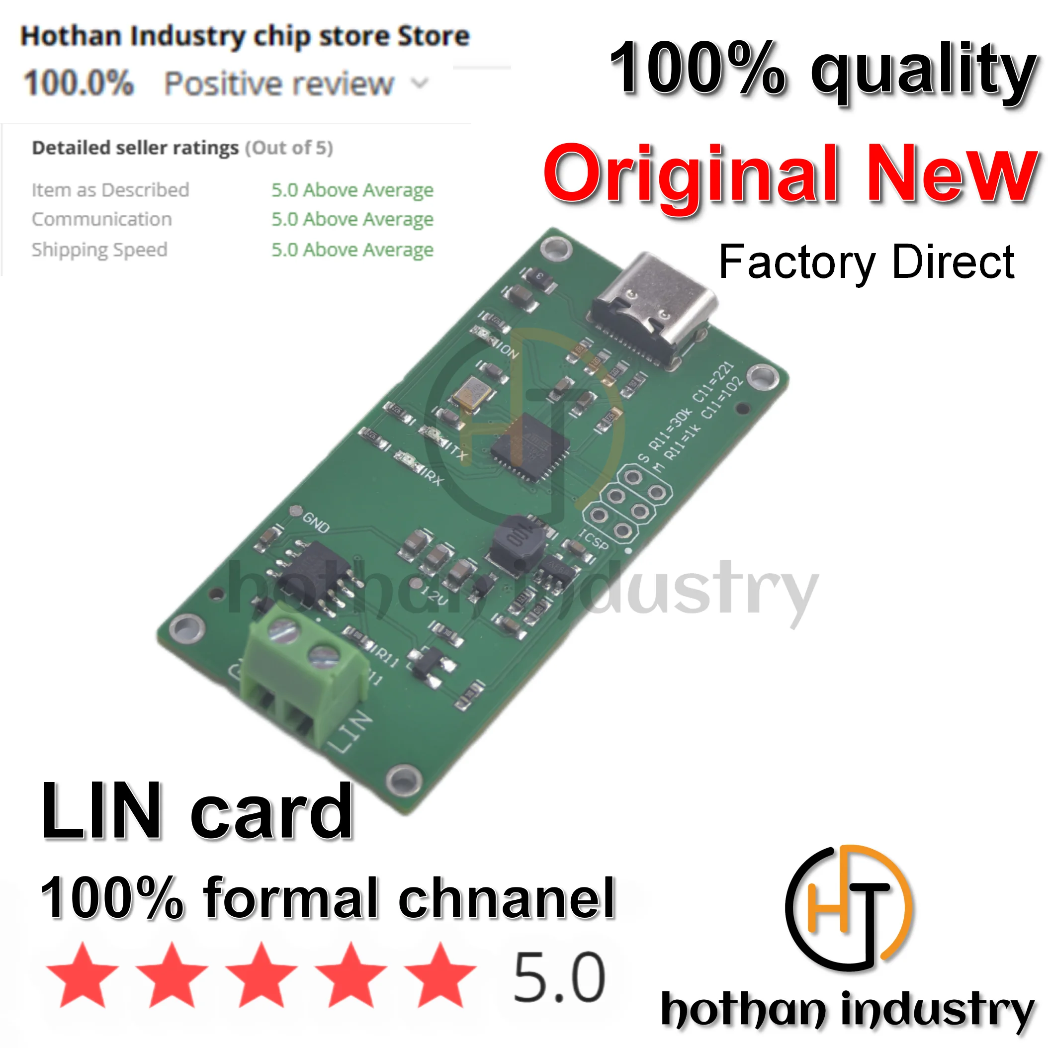 (1PCS) 100% NEW Automobile Lin Logic Analyzer / Lin Card / Automobile LIN Bus 2.0 / Master and Slave Node LIN Bus