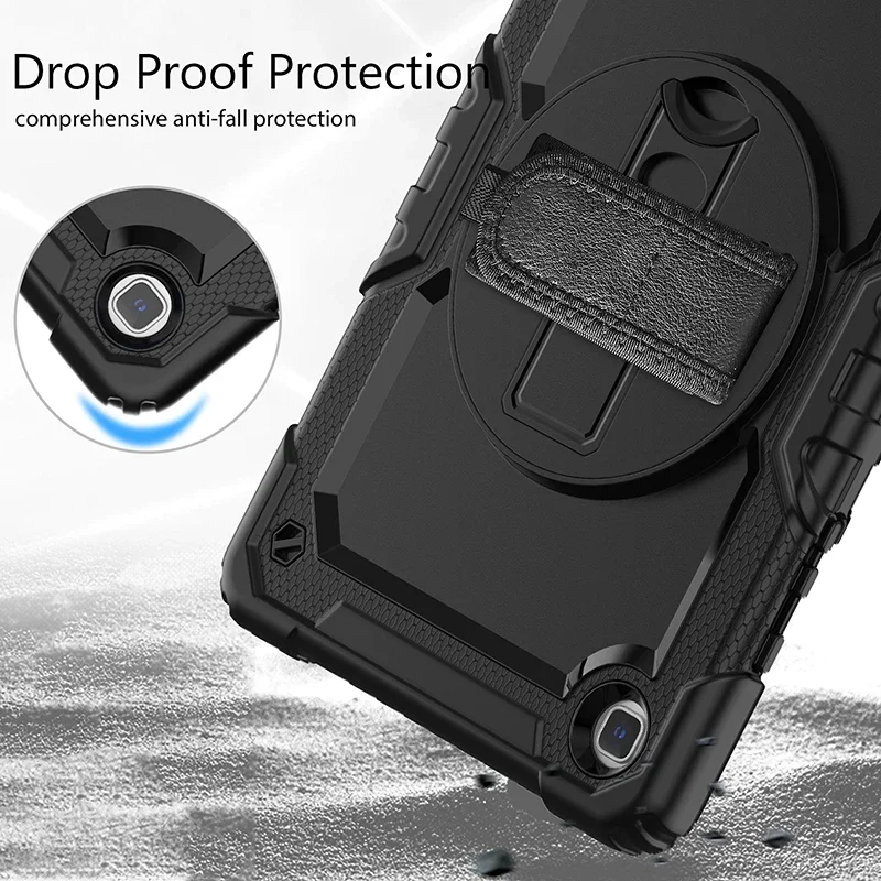 Case For Samsung Galaxy Tab A7 10.4 inch 2020 T500 T505 T507 T505N Tablet Case Kickstand Holder Hand Strap 360 Rotation Cover