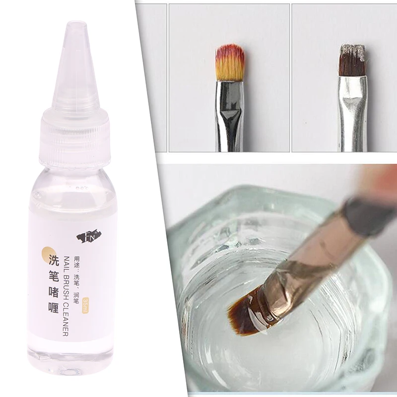 35ml Nail Brush Cleaner Conditioner for Hardened Acrylic Nail Art Brushes Powder