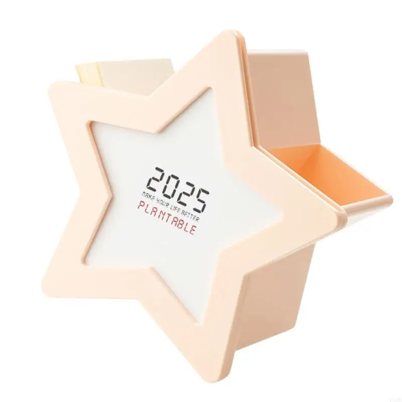 حامل القلم U2JE مع 2025 التقويم 5x3x5inch منظمي القلم مكتب متعدد الوظائف