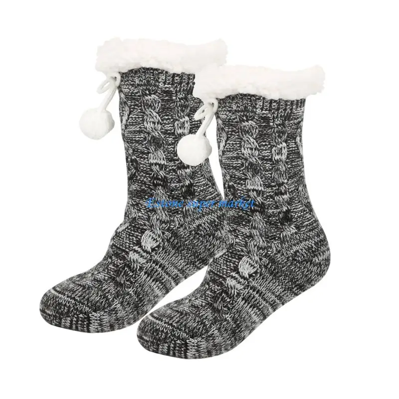 090B جوارب شتوية للأمهات مع نسيج أكريليك عازل للحرارة للنساء الحوامل راحة منزلية ودعم الدورة الدموية #4