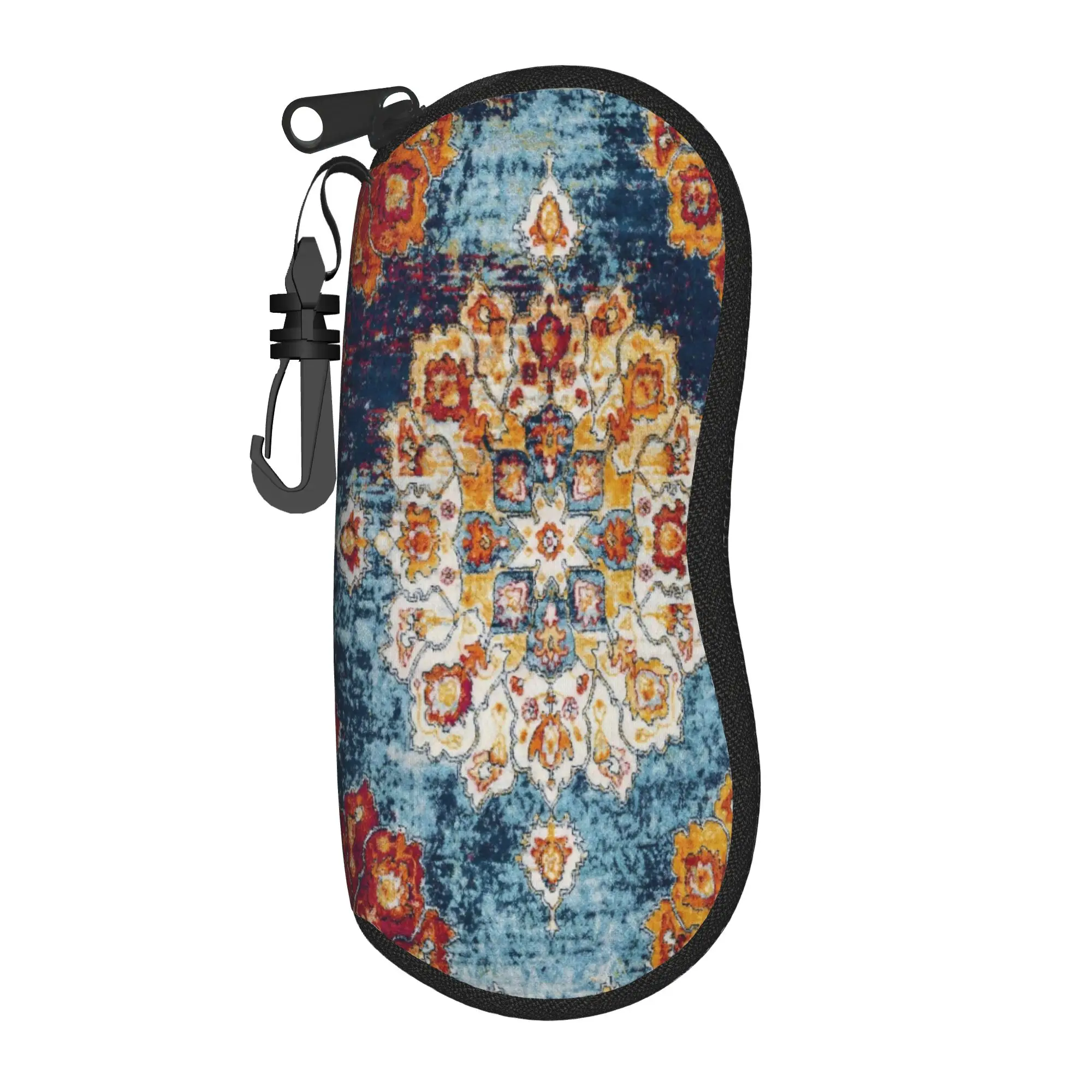 Retro Bohemian Woven Pattern  Glasses Case  Key Chain Sunglasses Case Retro Daily Eyeglass Protector Men Women Eyewear Storage