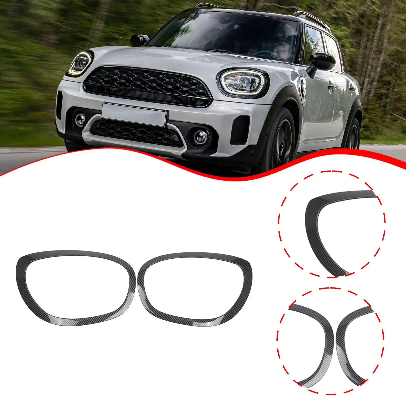 

2x Headlight Bezels Replaces 51137388117 Easy Installation Assembly Repair Parts