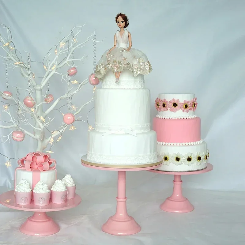 Pink Color Wedding Cake Stands 12 Inch Birthday Cake Stand Baking Cupcake Tools Fondant Display Cake Plates Bakeware Dinnerware