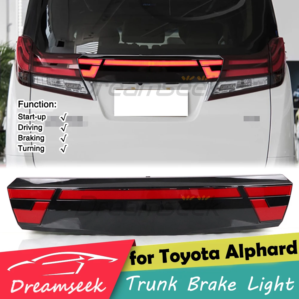 LED Reflector Rear Trunk Tail Brake Light for Toyota Alphard Vellfire AH30 2015 2016 2017 2018 Driving Turn Signal Lamp Red Lens