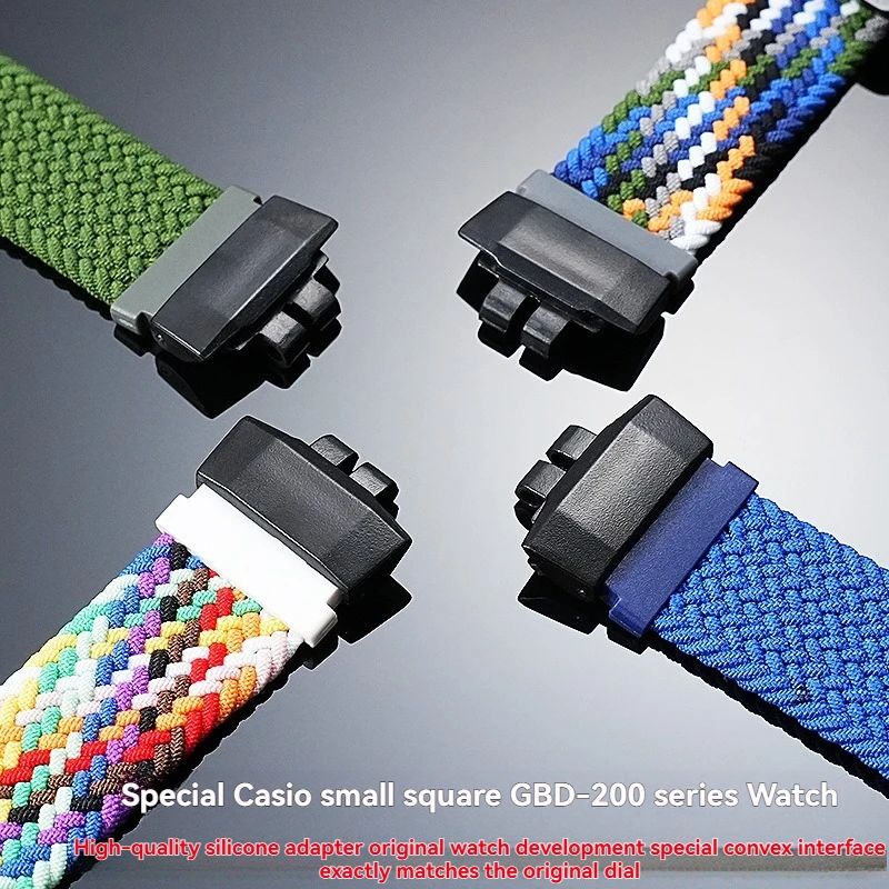 لساعة كاسيو GBD-200 - حزام نايلون مرن مع إبزيم مغناطيسي لسلسلة G-SHOCK GBD-200-1A/RD-4 - الملحقات الرياضية