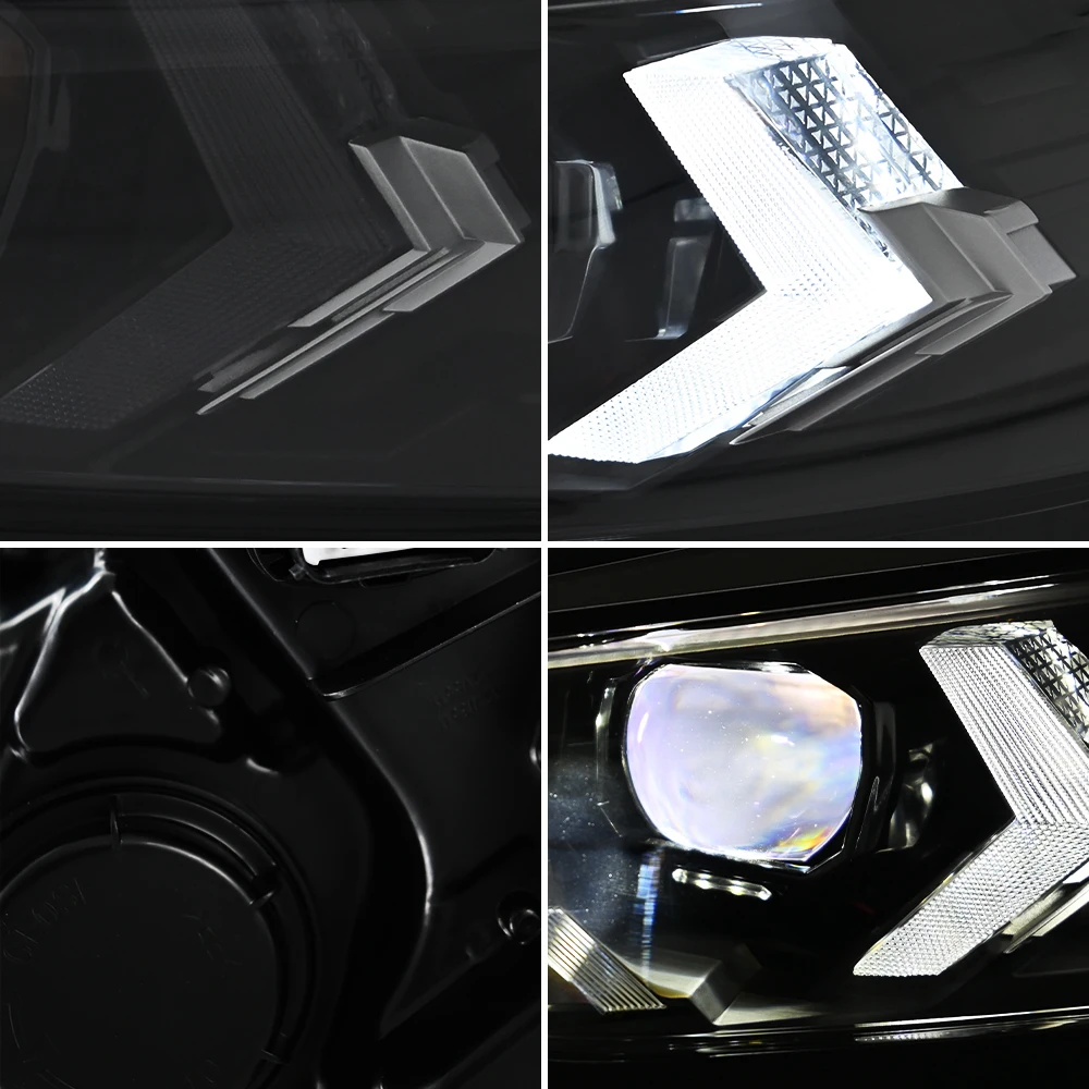 زوج العارض عدسة DRL LED مجموعة مصابيح أمامية لفورد فيوجن 2013 2014 2015 2016