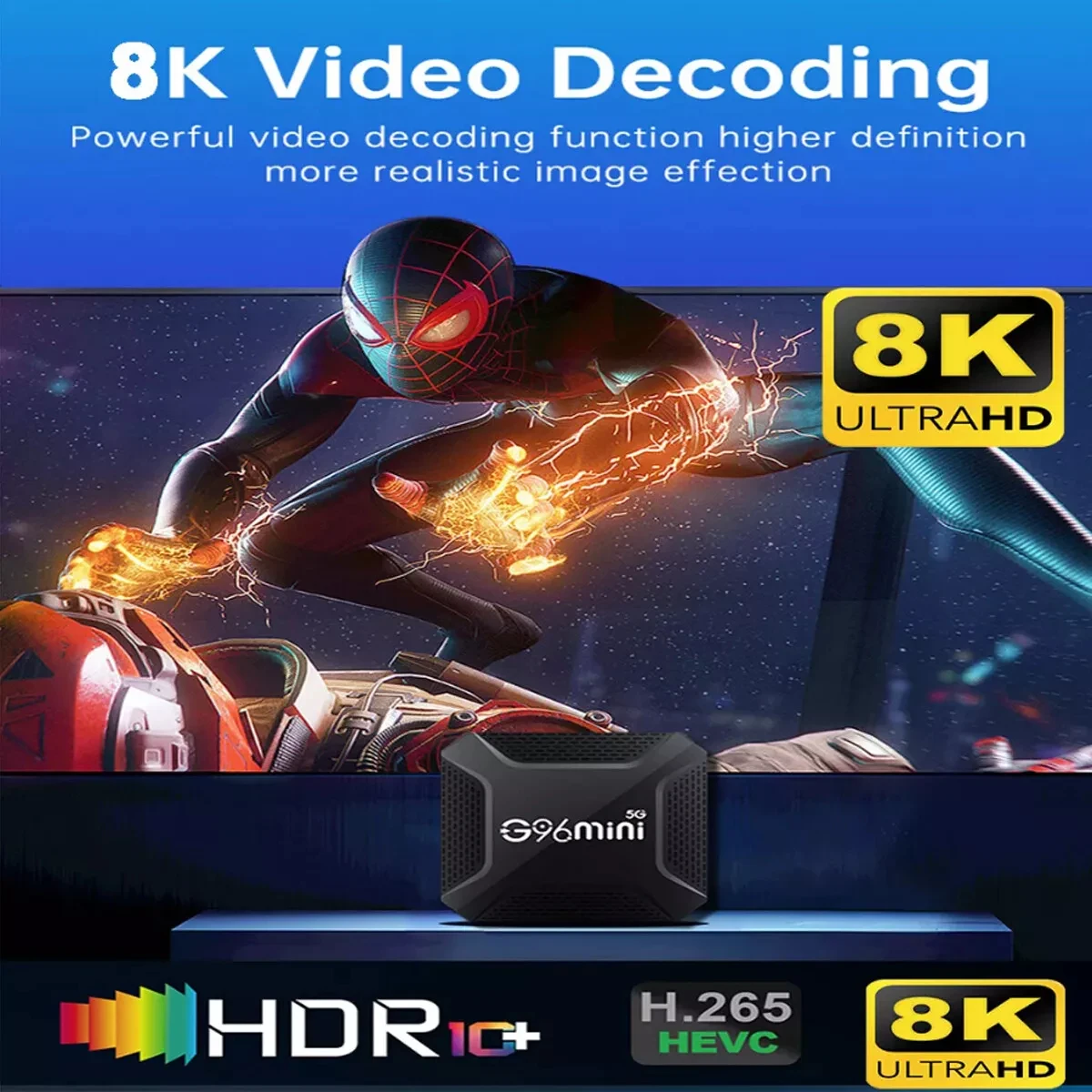 2024 Upgraded Smart Android 13.0 TV Box Quad Core 8K 2.4G WIFI HD Stream Player