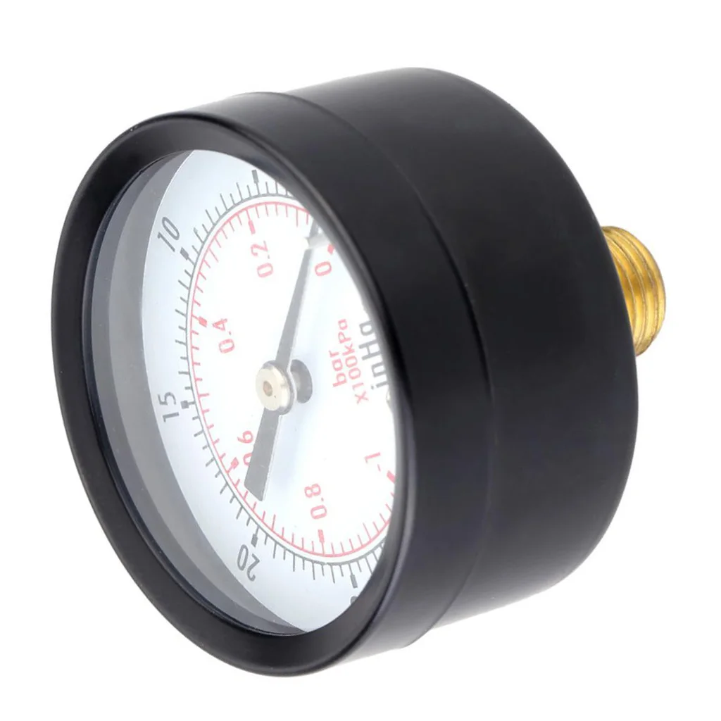 Vacuum Pressure Manometer Black Double Scale Hydraulic Gauge Mini Size for Water Oil Air Measurement