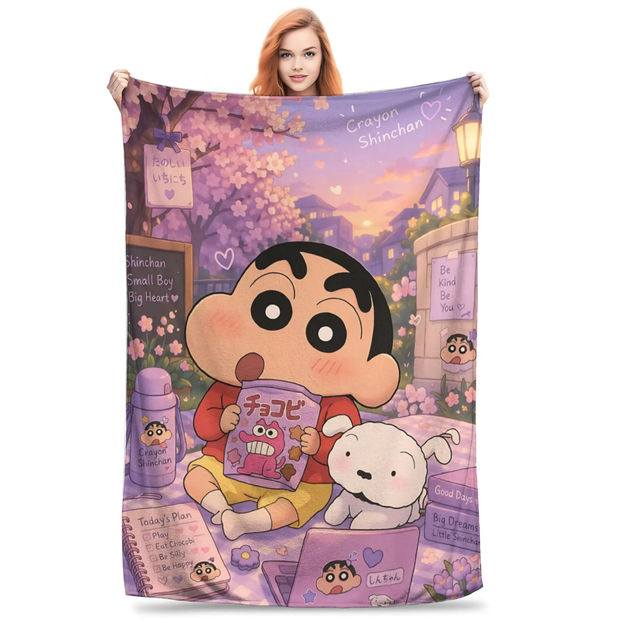 1PC Home Crayon Shin chan‌s  Blanket Throw Super Cosy Plush Living Room Sofa