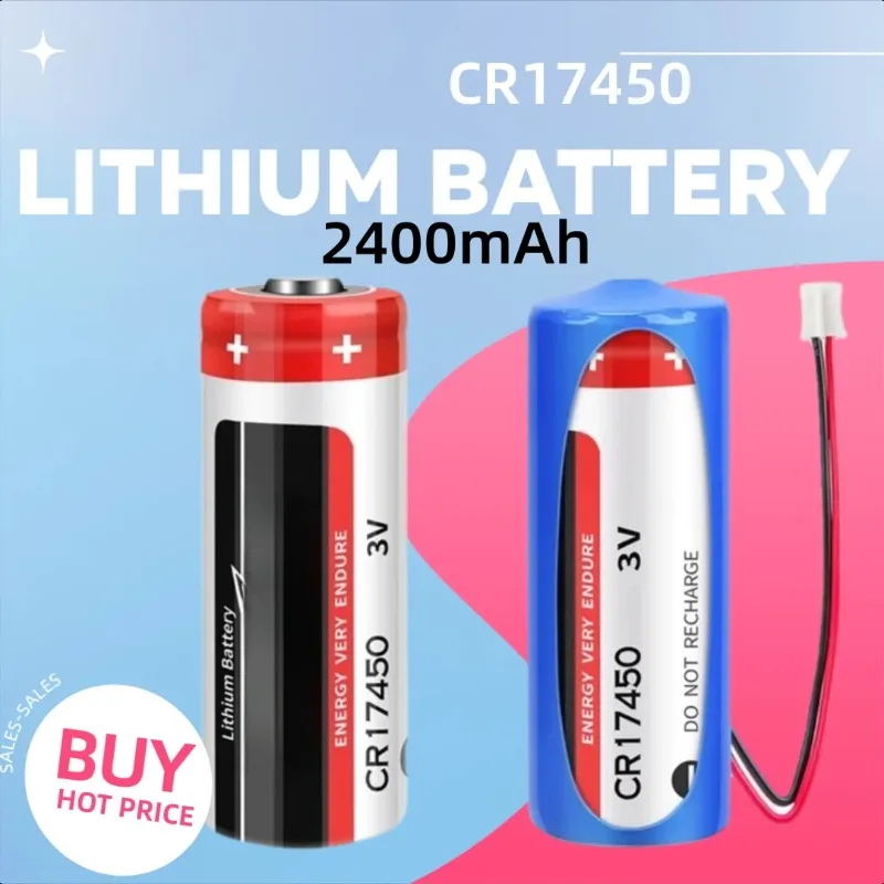 2400mAh for CR17450 Smart Water Meter Battery 3V Compass Direction Finder GPS Positioning Smoke Detector Lithium Battery