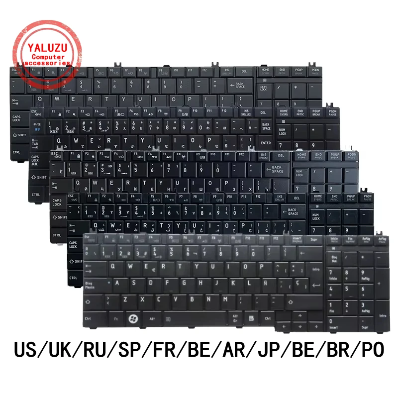 Klawiatura do laptopa US/UK/RU/SP/FR/BE/AR/JP/BR dla Toshiba C650D C650 L650/D L655 L670 L660 L675 C660 C655 L750/D L755/D L760 L770D