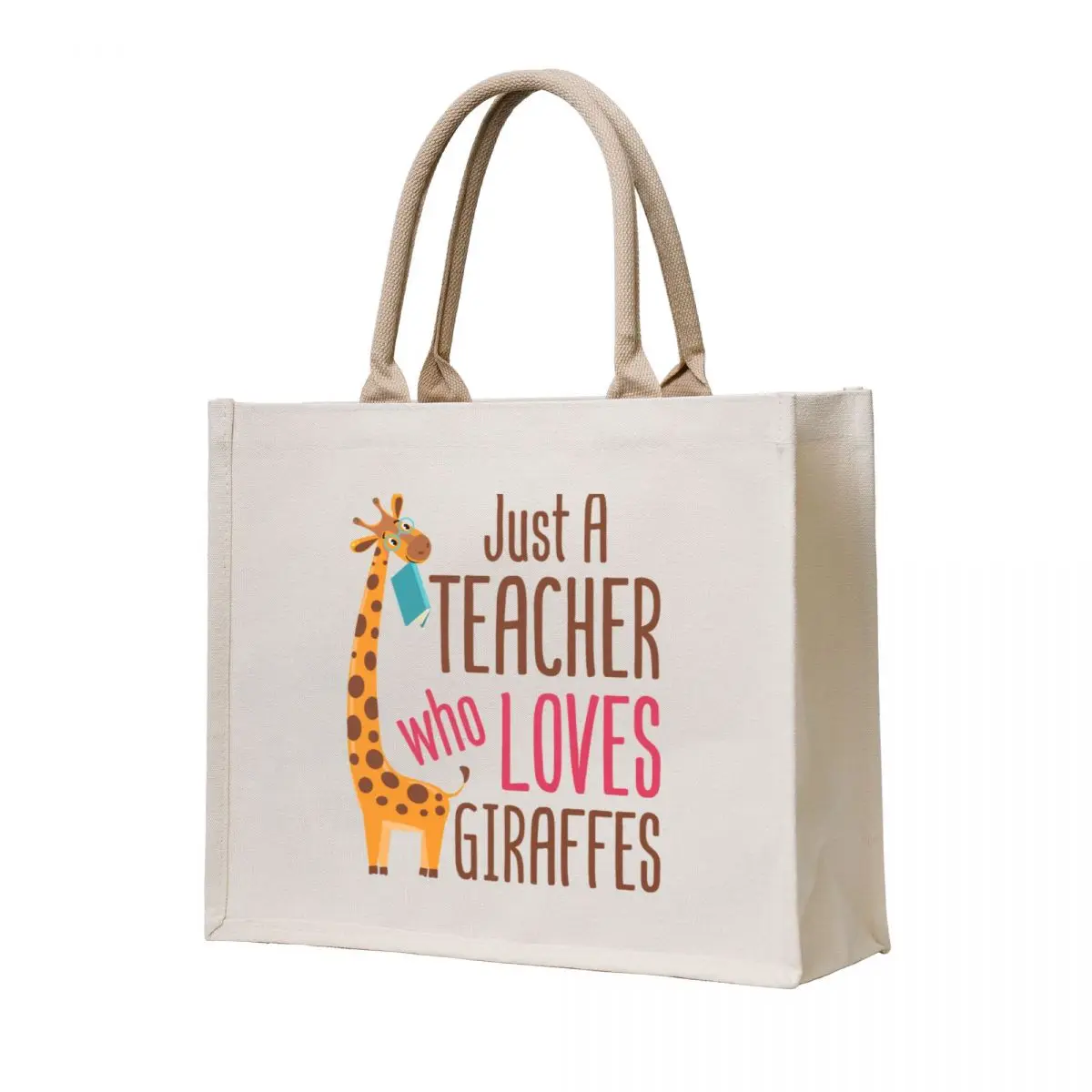 

Just a Teacher Who Loves Giraffes Giraffe Lover Tote Bag shopping trolley bag tote bag woman reusable grocery bags