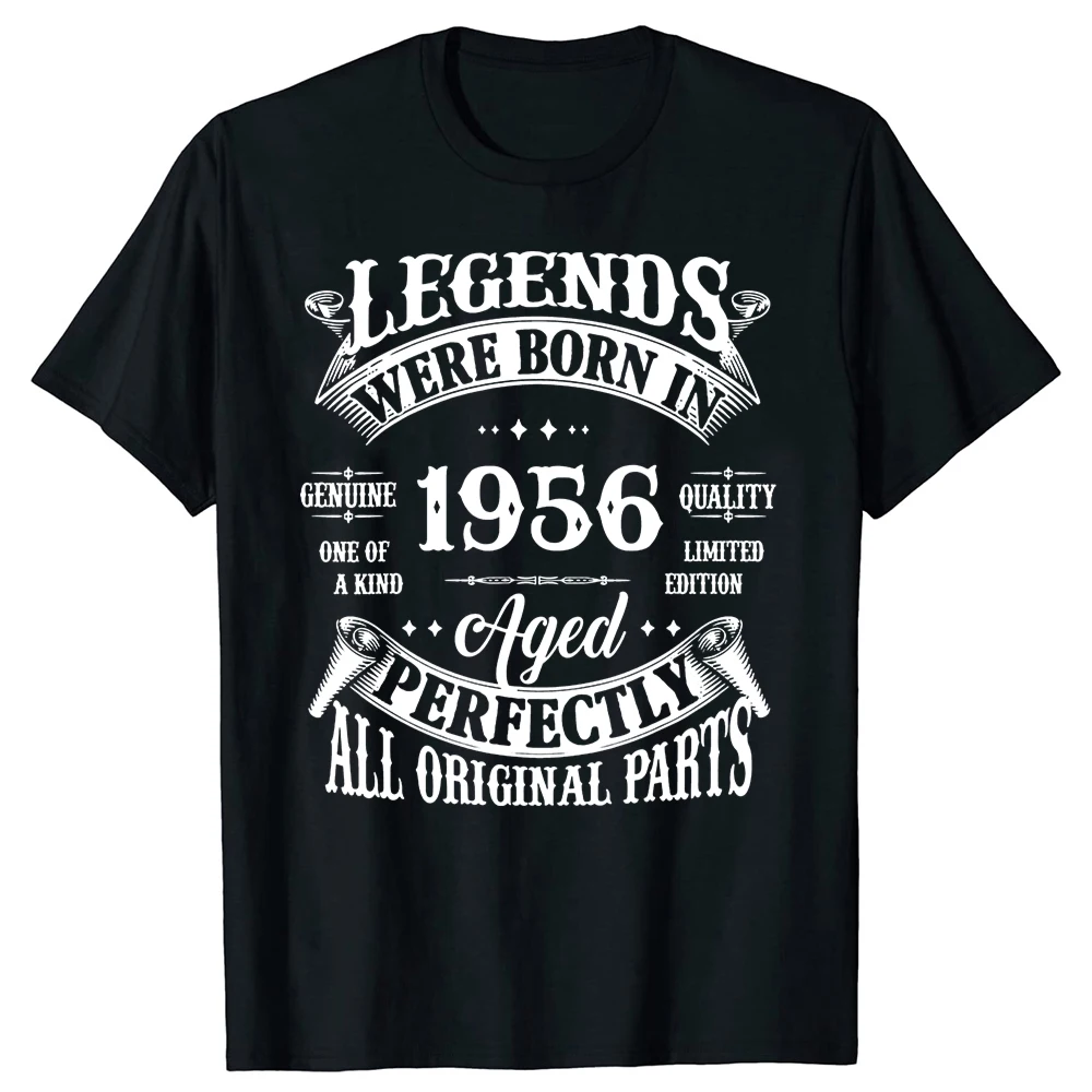 Made in 1956 Birthday Gift Men T-Shirt 68 Years Present Graphic Natural Cotton TShirts Retro Print Daddy Grandad Husband Tees