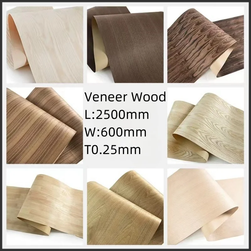 Furniture Veneer Wallboard And Wood veneer Veneer Wood Black walnut Ash White oak Flower pear wood Thai teak  Width:580mm  T0.25