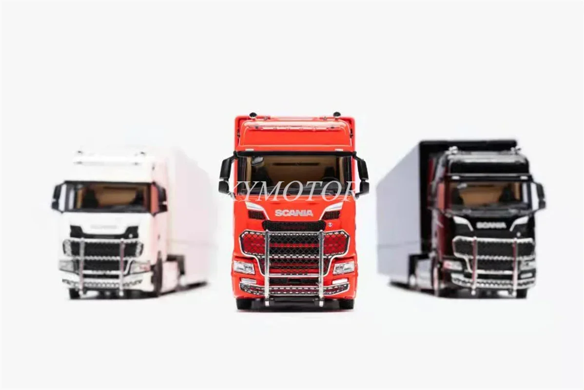 KengFai 1/64 For Scania S730 V8 Transport Truck Diecast Metal Car Model Toys Gifts Hobby Display Ornaments Collection