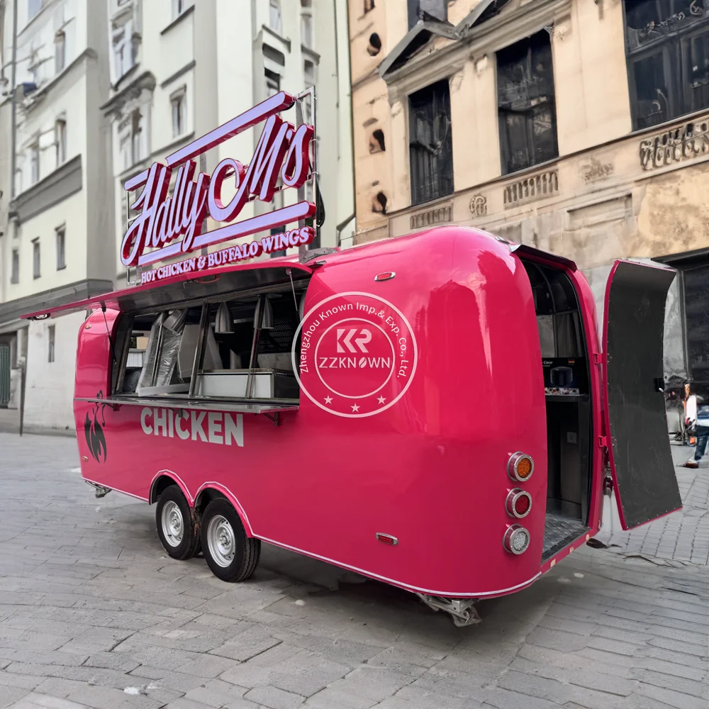 Customized Fast Food Truck Ice Cream Cart Street Restaurant Fully Equipped Custom Concession Fast Food Trailer With Full Kitchen