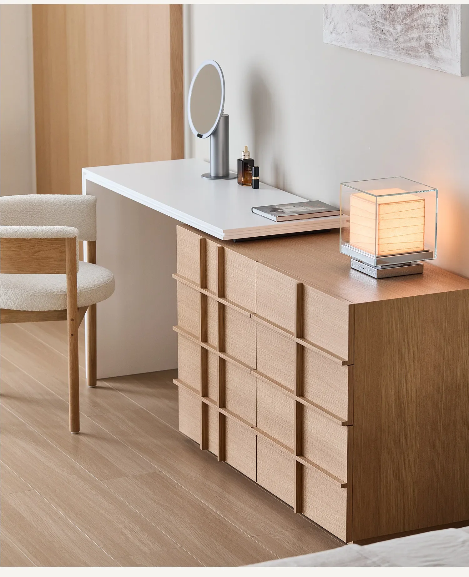 DSADresser chest integrated minimalist style log chest solid wood bedroom dressing cabinet