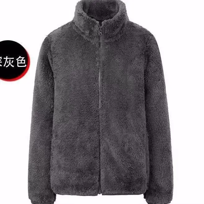 Double-sided Jacket Women's Fleece Thickened Autumn and Winter Warm Loose Turtleneck Cardigan Jacket