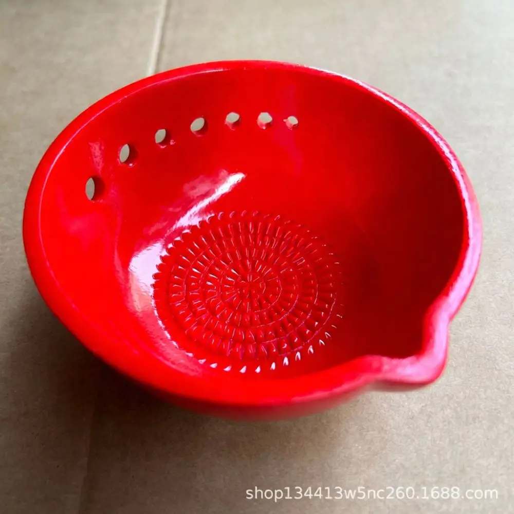 Kitchen Garlic Grinder Bowl Handmade Herb Masher Tool Manual Grater Gadget For Ginger Chili Seasoning Paste Preparation