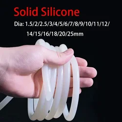 2/5Meter Solid Silicone Rubber Cord White O Ring High Temperature Resistant Round Sealing Waterproof Seal Strips Cord Φ1mm-25mm