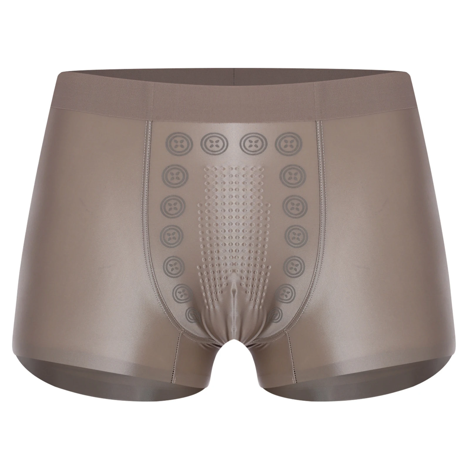 

Мужские эластичные трусы-боксеры из ледяного шелка с анатомическим мешочком, атласные, бесшовные, мини-шорты для повседневной носки