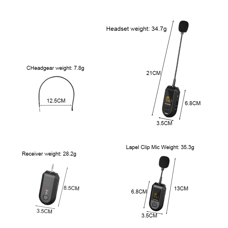 ชุดหูฟังไมโครโฟนไร้สาย 2.4G เครื่องส่งสัญญาณ 2 ใน 1 Mic Plug and Play ไมโครโฟนไร้สายสําหรับเครื่องขยายเสียงลําโพงการสอน