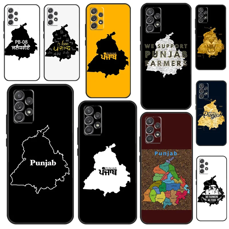 Punjab Map Outline Case For Samsung Galaxy A55 A35 A15 A16 A26 A36 A56 A54 A34 A14 A52 A32 A12 A13 A33 A53 A17