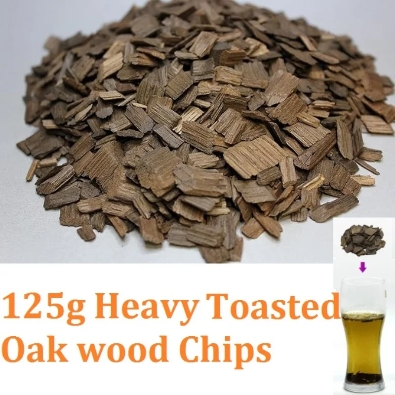 125g de virutas de roble francés tostado para mejorar el sabor del vino, elaboración casera de vino, elaboración de whisky, mejora del vino tinto, ligero a medio.