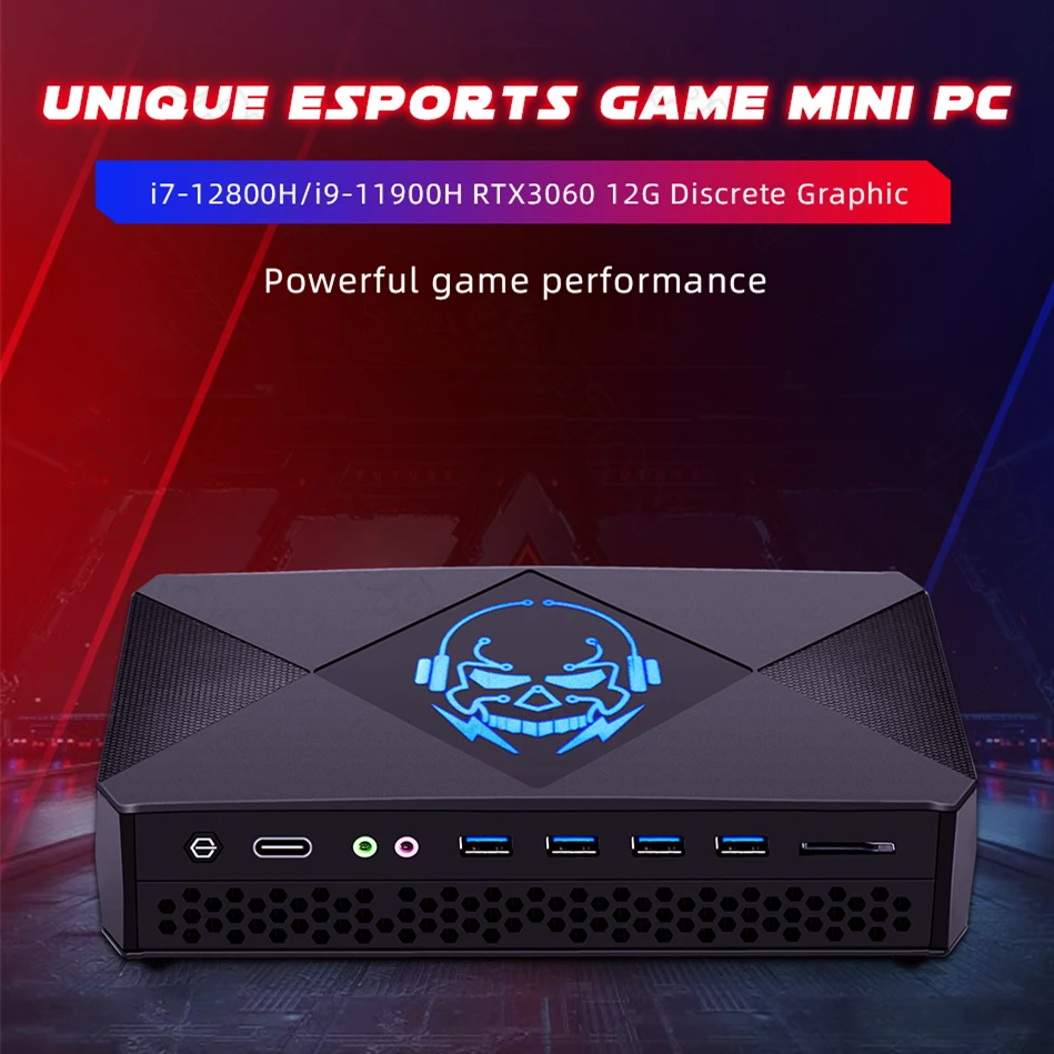 Gamer Mini PC 12th Intel i7 12700H i9 11900H NVIDIA RTX 3060 12G GDDR6 2*2.5G LAN 2*DDR5 Windows 11 Compact Computer WiFi6