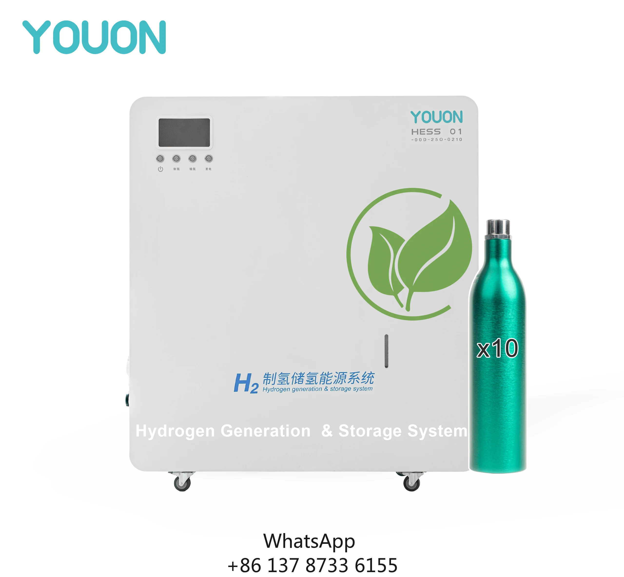 Newest Design Electrolyzer Hydrogen Generator Hydrogen Generation & Storage Machine With Hydrogen Cylinders Store