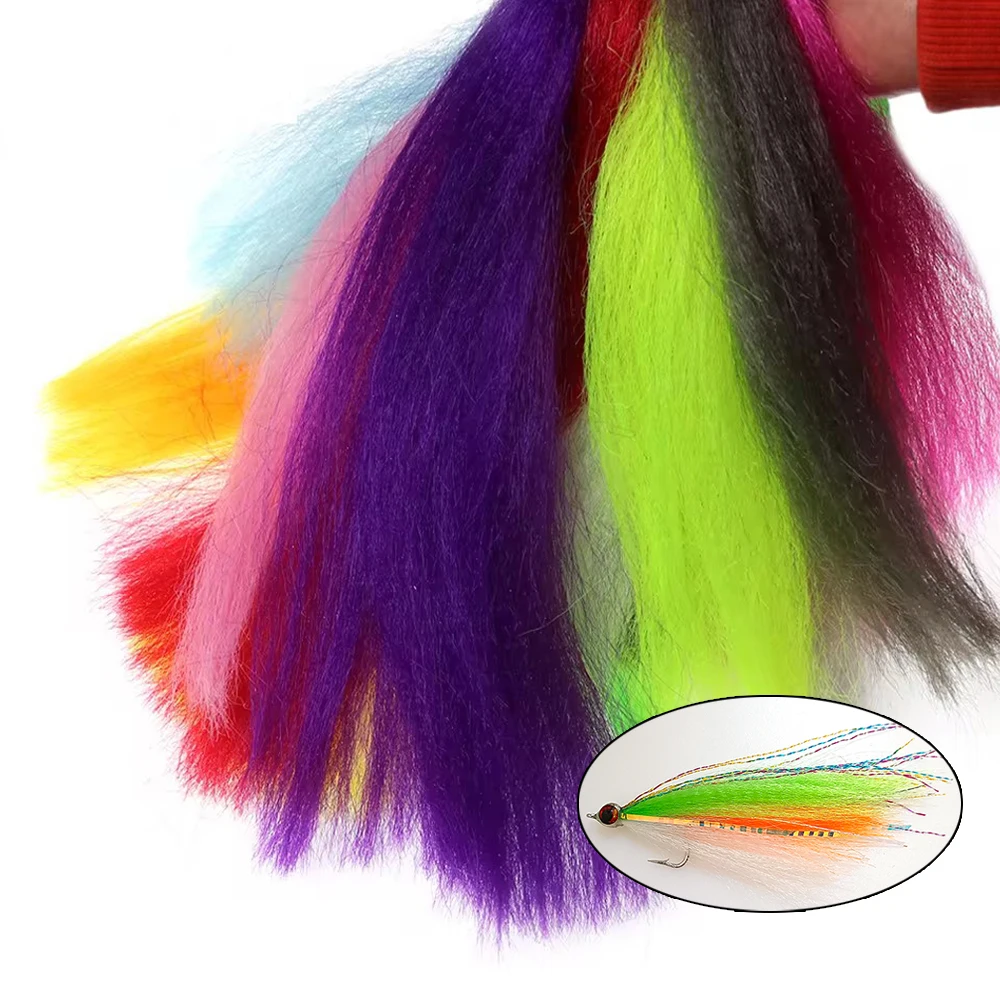 Weiche synthetische Haarfaser zum Fliegenbinden für Salzwasserfliegen, Streamer, Minnow, Hechtangelköder, Jigging-Haken