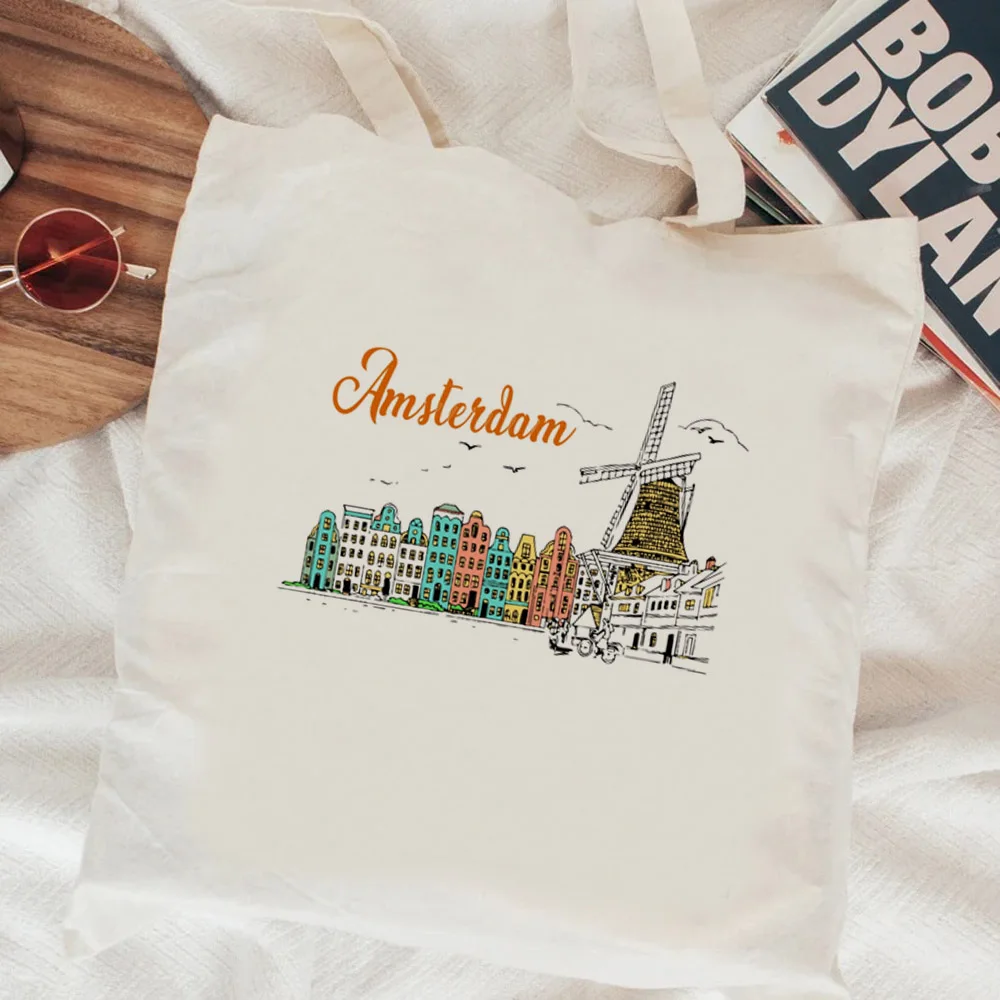 

the Netherlands shopping bag canvas grocery shopping handbag reusable shopper bag sacola boodschappentas jute sac toile