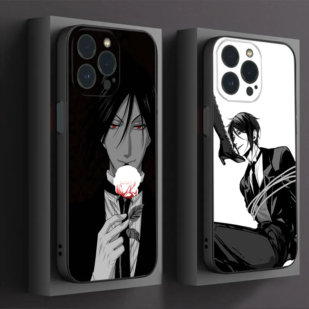 

Black Butler Phone Case For IPhone16 15 14 13 12 Mini 11 Pro XS Max X XR SE5 6 7 8 Plus Soft Silicone Cover