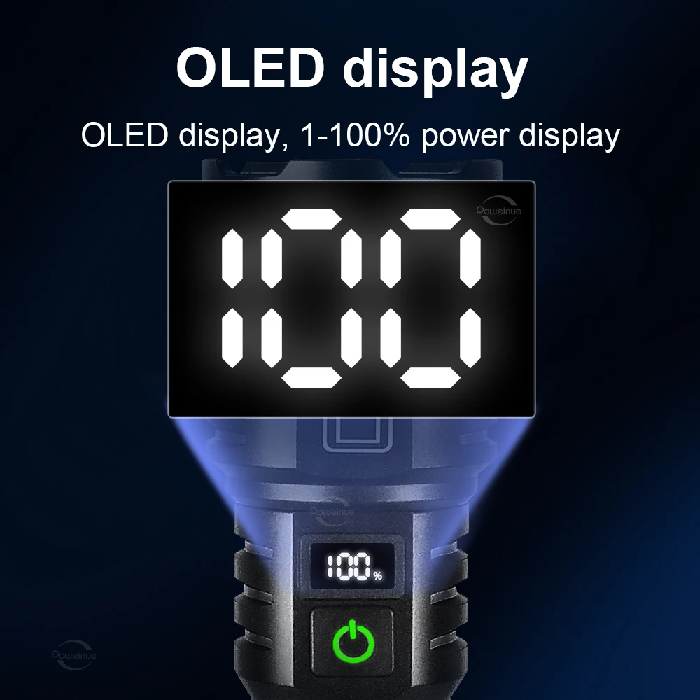 2025 Novas lanternas LED mais poderosas 90000000 LM Super Bright Torch Light Lâmpada manual recarregável à prova d'água Tocha tática