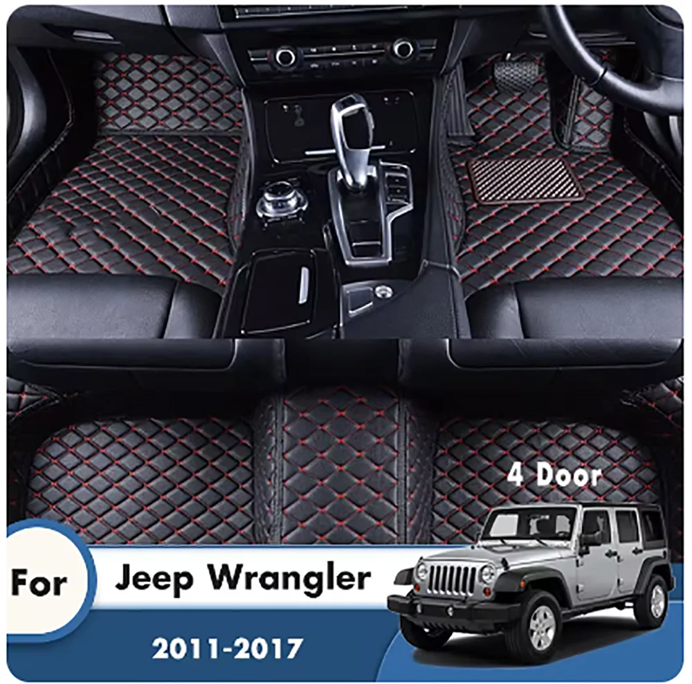 

Автомобильные коврики на заказ для Jeep Wrangler, 4 двери, 2017, 2016, 2015, 2014, 2013, 2012, 2011, коврики для стайлинга автомобиля, аксессуары для интерьера, коврики