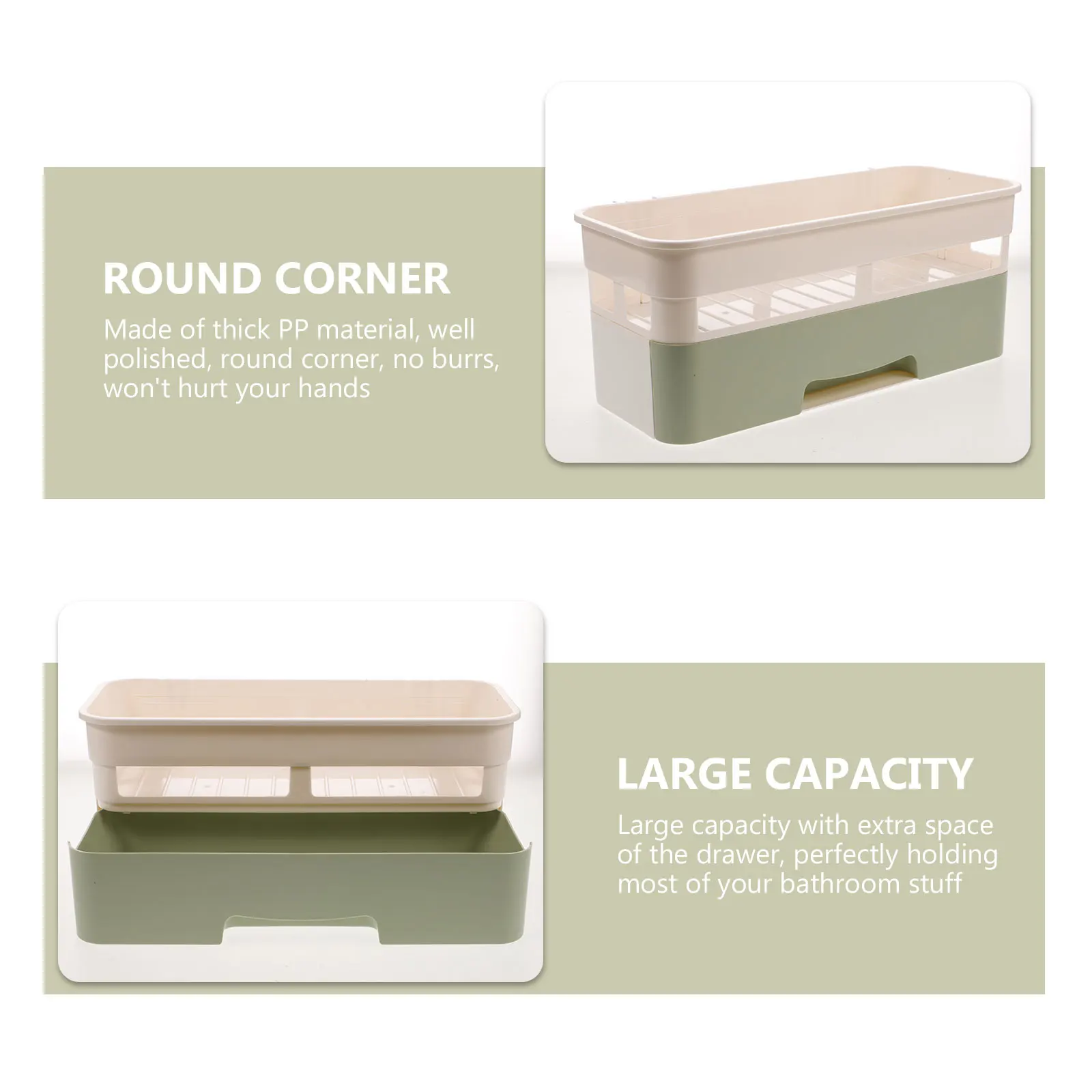 

Multifunctional Storage Rack Large Capacity Drawer Thick PP Material Drill Free Toiletries ganizer Shower Container Bathroom
