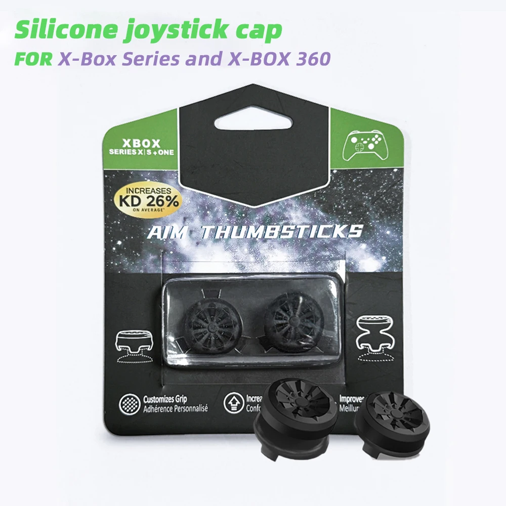 غطاء عصا التحكم عالية الارتفاع من سلسلة Xbox S، غطاء عصا التحكم التنافسي عالي الارتفاع Xbox 360، مادة السيليكون، مجموعة من قطعتين #2