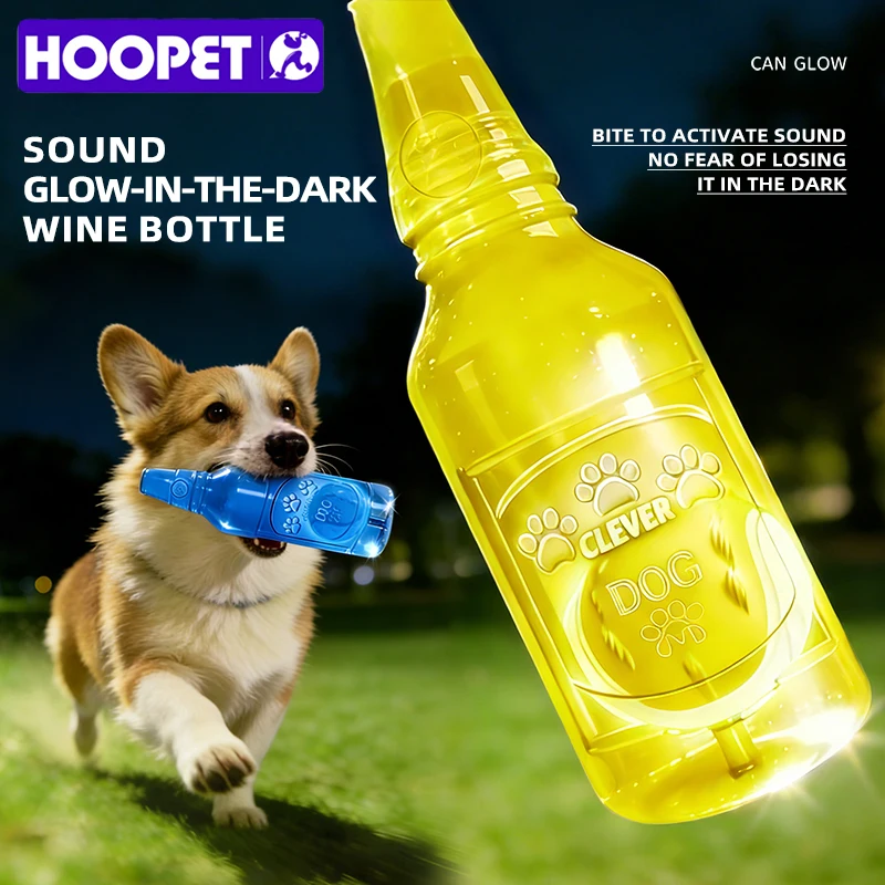 HOOPET Hundespielzeug Leuchtender Ball Flasche Quietschend Latex Kaubeständig Tennisball Energieaufwändiges Haustierzubehör