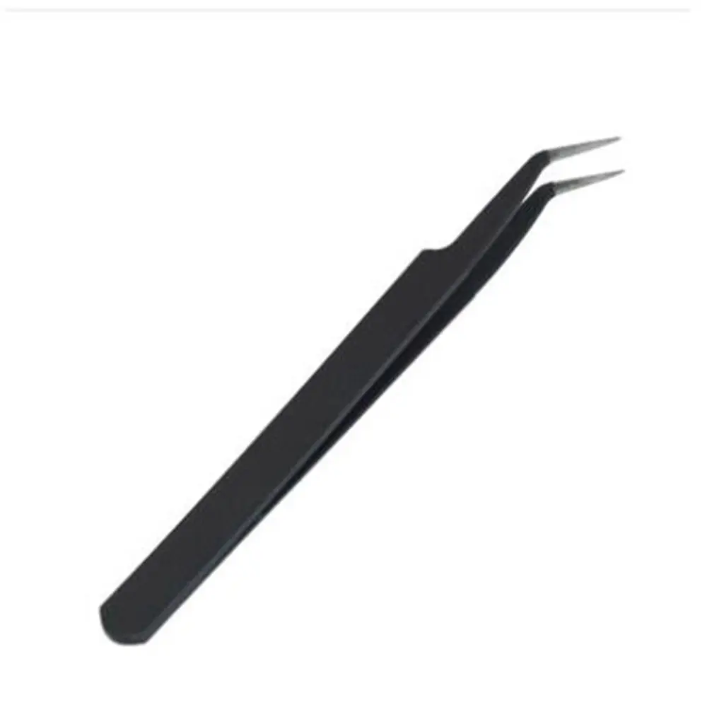 Neue gerade Pinzette gebogene Edelstahl Wimpern Applikator schwarz Augen Make-up Werkzeuge Wimpernverlängerung