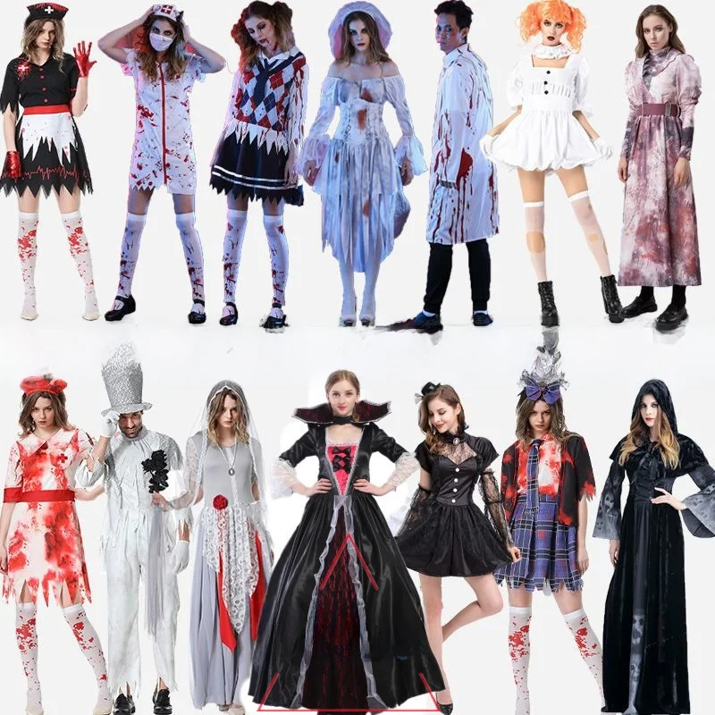 

Adult Women's Zombie Bride Witch Role-playing Costume Party Performance Clothing New Halloween Style 2023 Summer