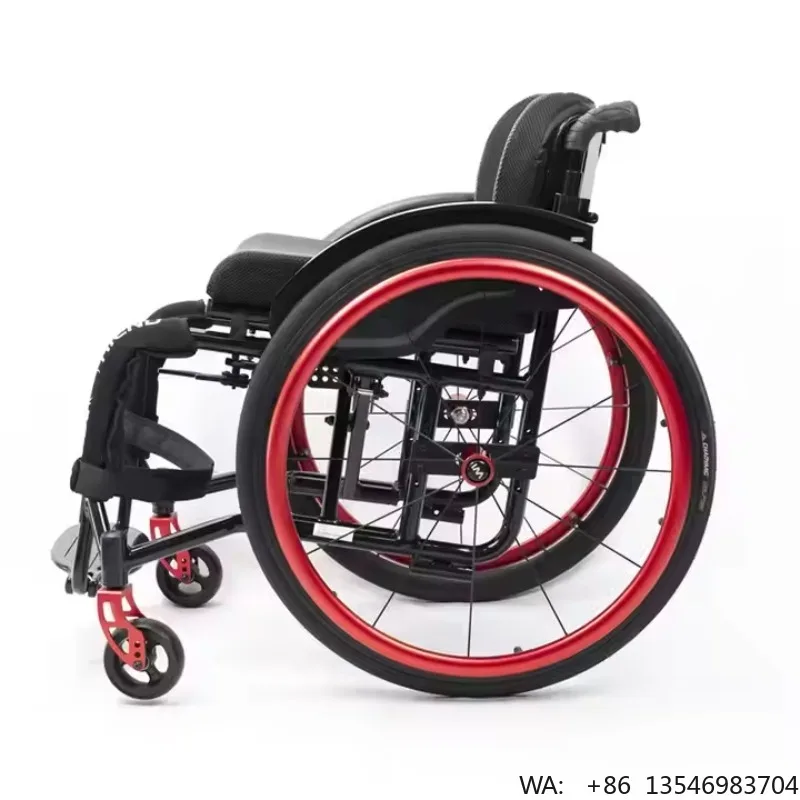 

Super Lightweight Sports Wheelchair 24 Inch Aluminum Alloy Folding Manual Wheelchair for Adults