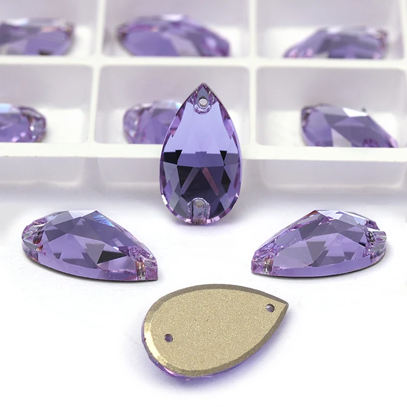 Pubrilex Violette Strasssteine mit Flacher Rückseite und Abgeschrägten Kanten zum Aufnähen für Kleidungsstücke und Accessoires – Detail 8