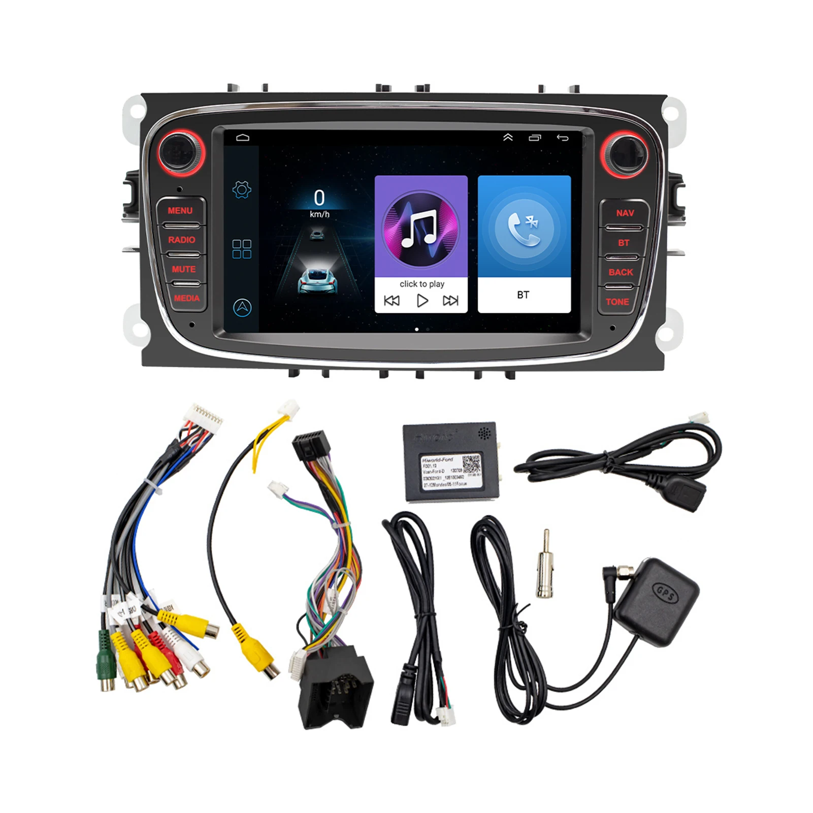 

2 DIN Car Android 14 Carplay Car Radio Multimedia Player For Ford Focus S-Max Mondeo Galaxy C-Max GPS Navigation Bluetooth